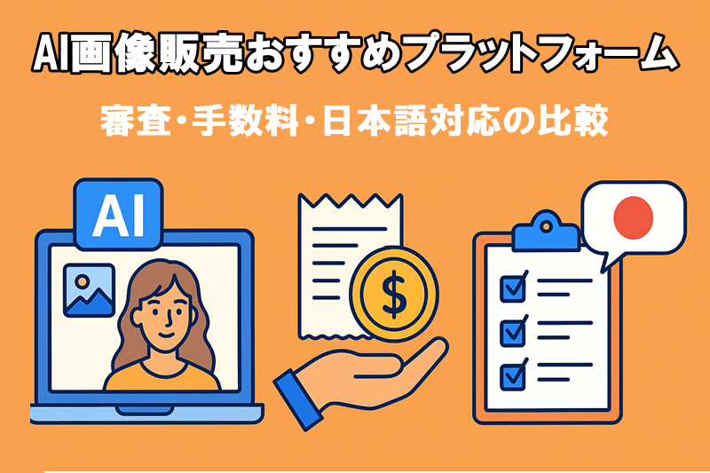 AI画像販売おすすめプラットフォーム　審査・手数料・日本語対応の比較