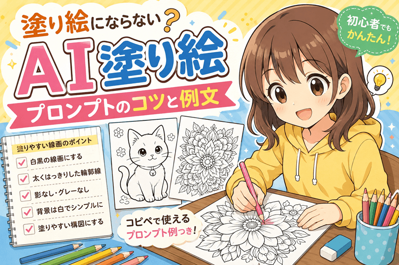 塗り絵にならない？AI塗り絵プロンプトのコツと例文