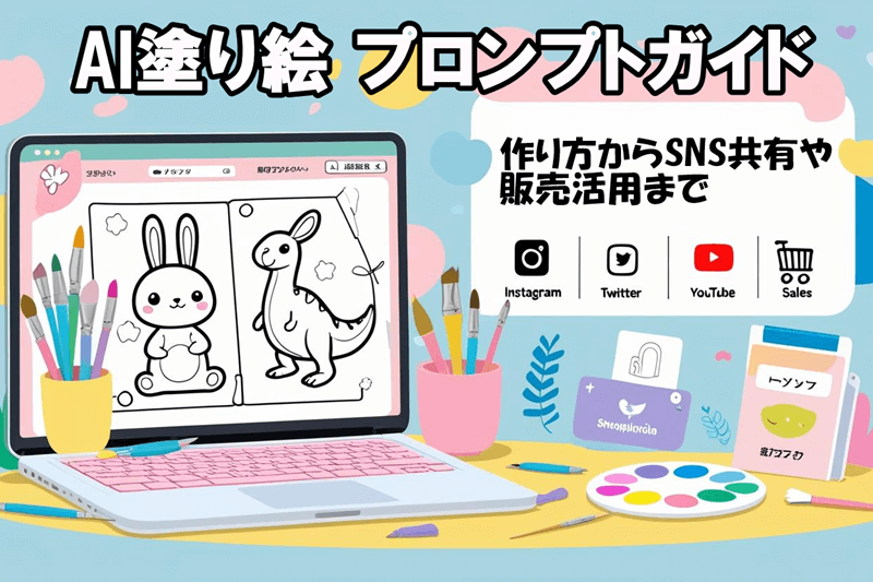 AI塗り絵プロンプト完全ガイド｜作り方からSNS共有・販売活用まで徹底解説