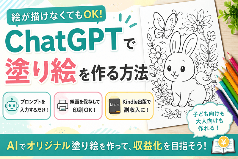 ChatGPT塗り絵の作り方|プロンプト例と副業活用術