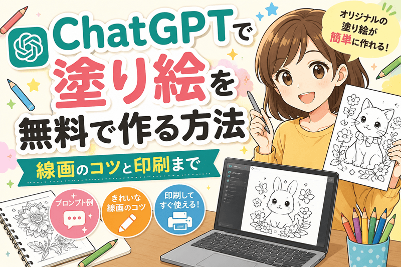 ChatGPTで塗り絵を無料で作る方法｜線画のコツと印刷まで