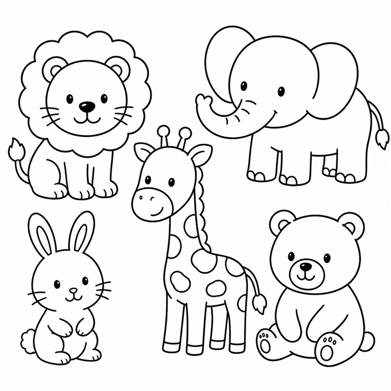 ChatGPTが日本語プロンプトで作った子供向けの塗り絵