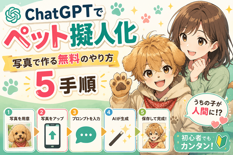 ChatGPTでペット擬人化｜写真で作る無料のやり方5手順