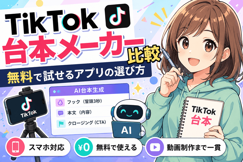 TikTok台本メーカー比較|無料で試せるアプリの選び方