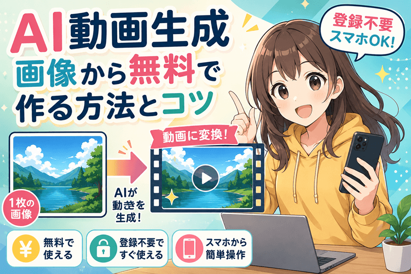 AI動画生成｜画像から無料で作る方法とコツ【登録不要・スマホ】