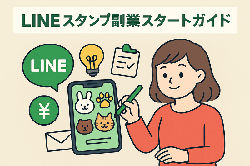 LINEスタンプ　副業　スタートガイド