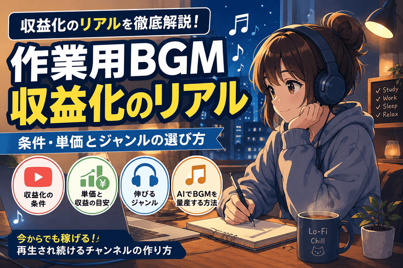 作業用BGM収益化のリアル｜条件・単価とジャンルの選び方