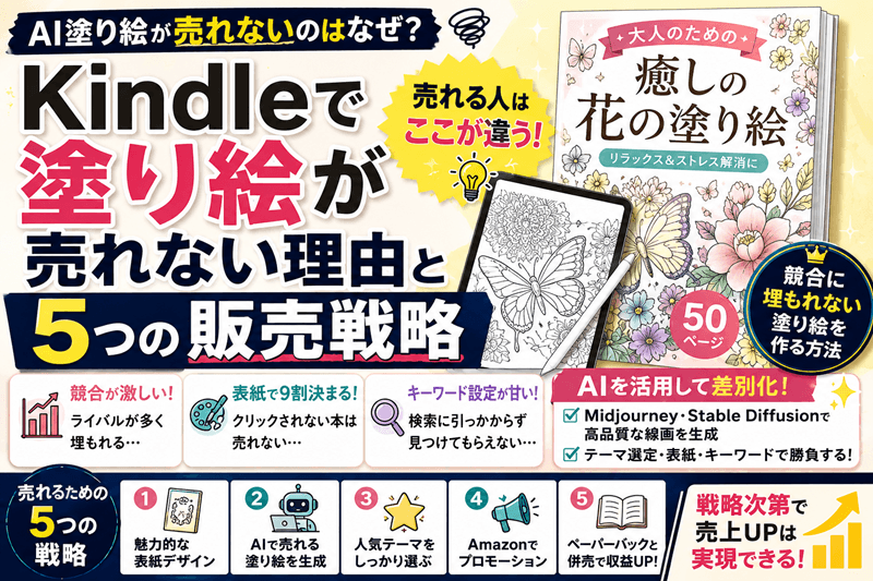 Kindleで塗り絵が売れない!?実践すべき販売戦略5選