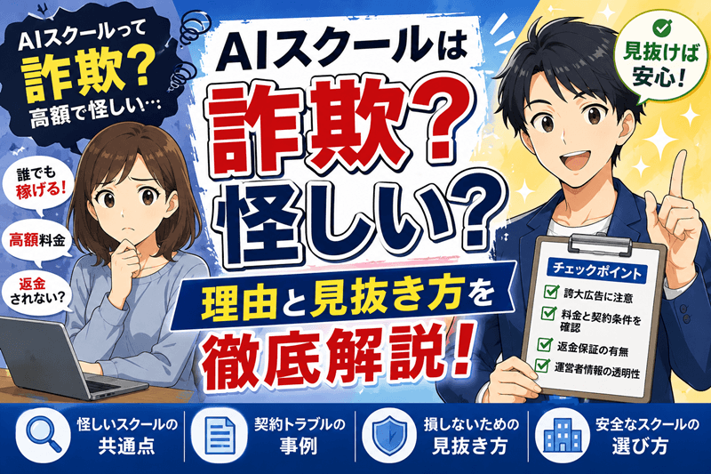 AIスクールは詐欺？怪しいと言われる理由と見抜き方
