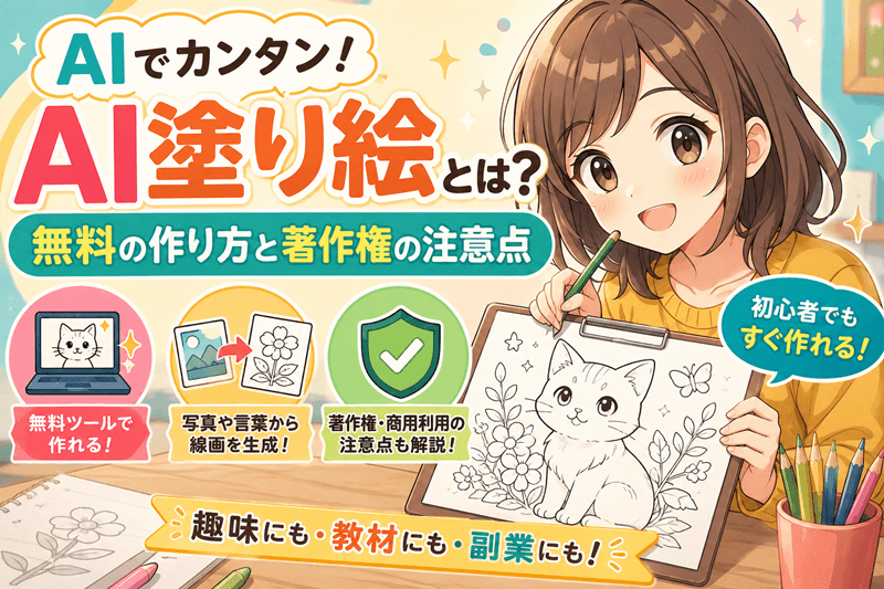 AI塗り絵とは？無料の作り方と著作権の注意点