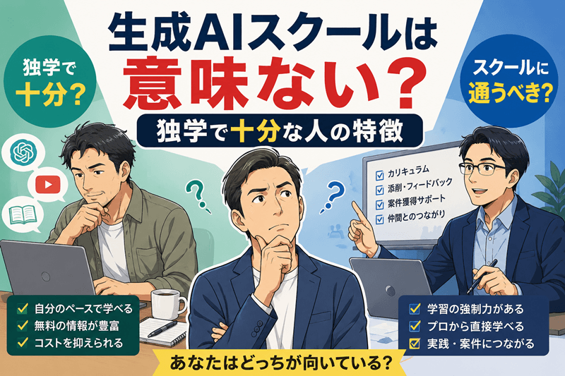 生成AIスクールは意味ない？独学で十分な人の特徴