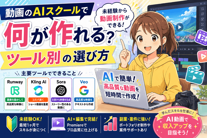 動画のAIスクールで何が作れる？ツール別の選び方
