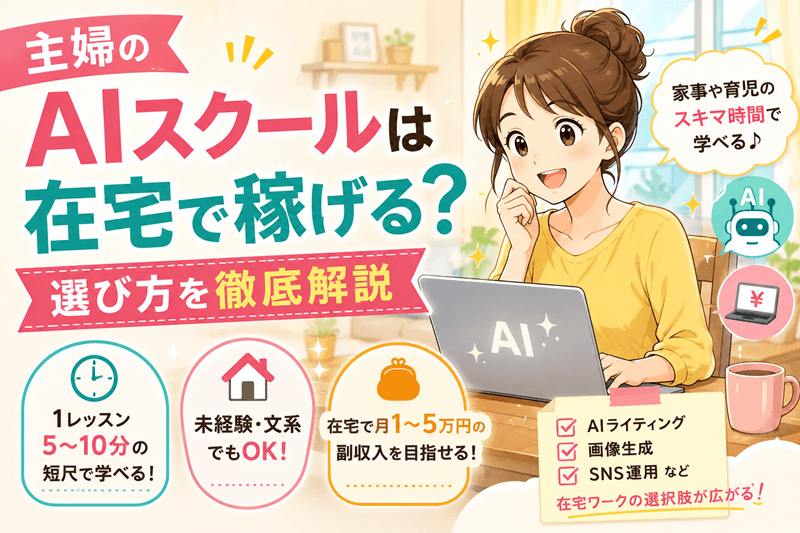 主婦のAIスクールは在宅で稼げる？選び方を徹底解説