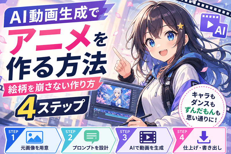 AI動画生成でアニメを作る方法｜絵柄を崩さない作り方4ステップ