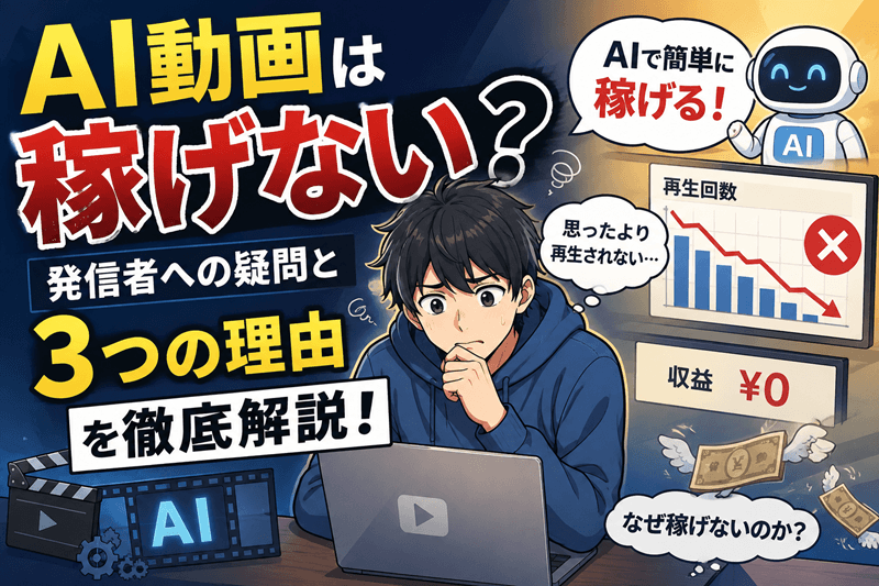 ai動画は稼げない？発信者への疑問と3つの理由を徹底解説