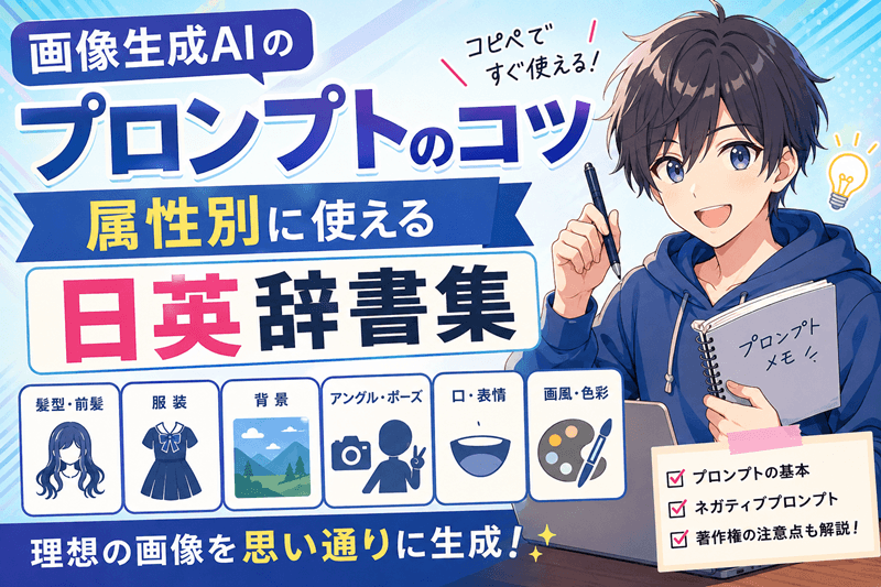 画像生成AIのプロンプトのコツ｜属性別に使える日英辞書集