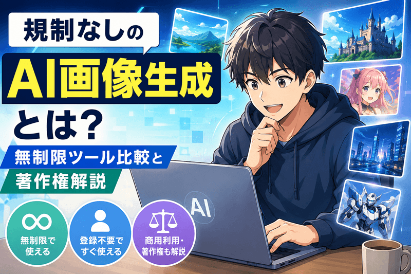 規制なしのAI画像生成とは？無制限ツール比較と著作権解説