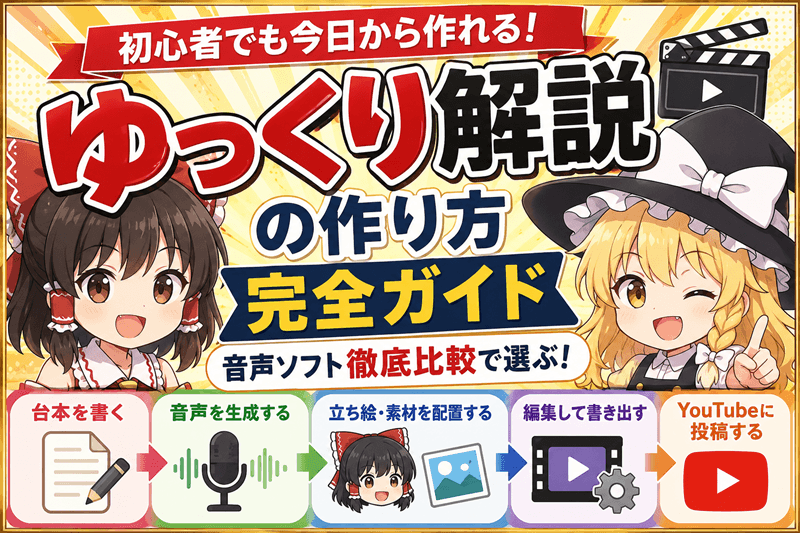 ゆっくり解説の作り方完全ガイド｜音声ソフト徹底比較で選ぶ