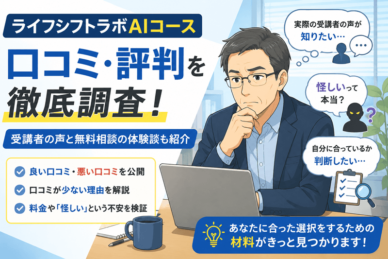 ライフシフトラボAIコースの口コミと相談会の体験談